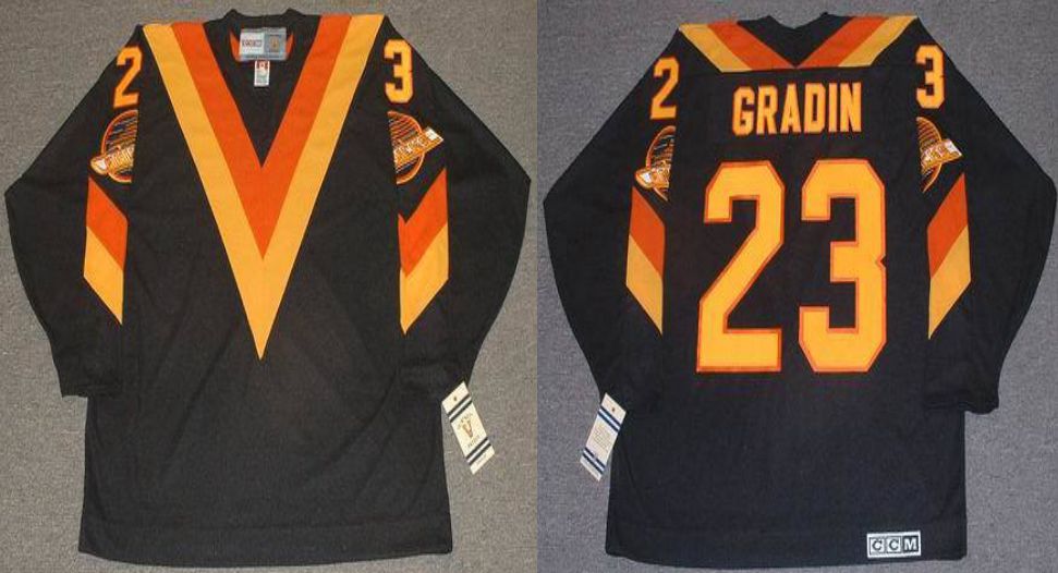 2019 Men Vancouver Canucks 23 Gradin Black CCM NHL jerseys